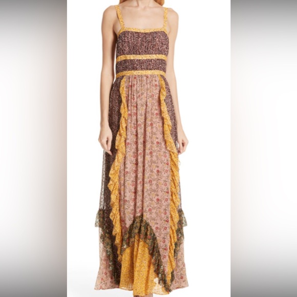 Floral Patchwork Maxi dress with open back - Picture 6 of 7